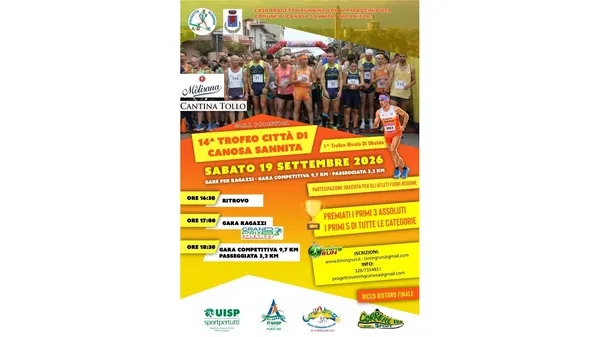 14° Trofeo Città di Canosa Sannita: Programma, Percorso e Iscrizioni
